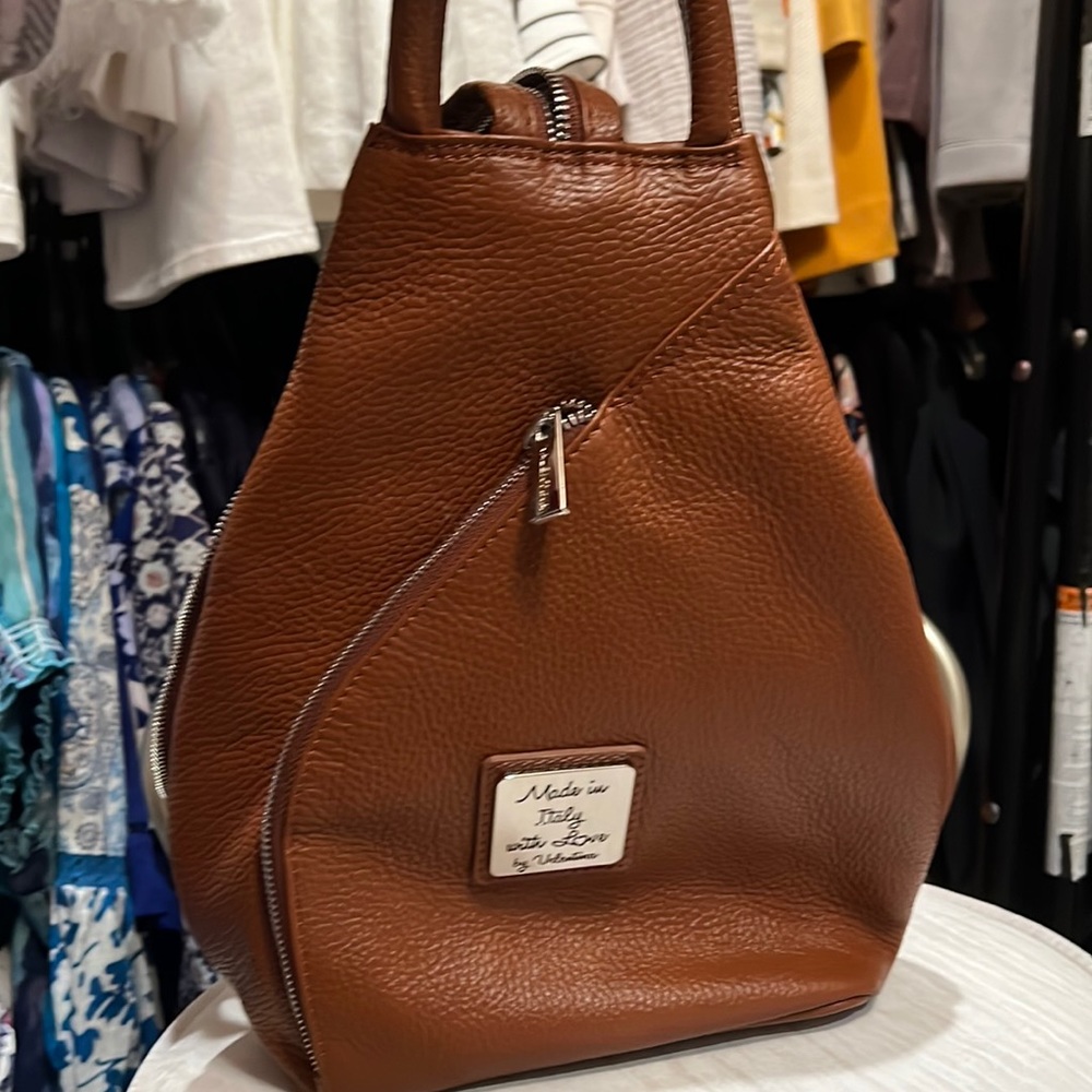 Valentina Italy Genuine Leather Women’s Backpack| Stylish Brown backpack